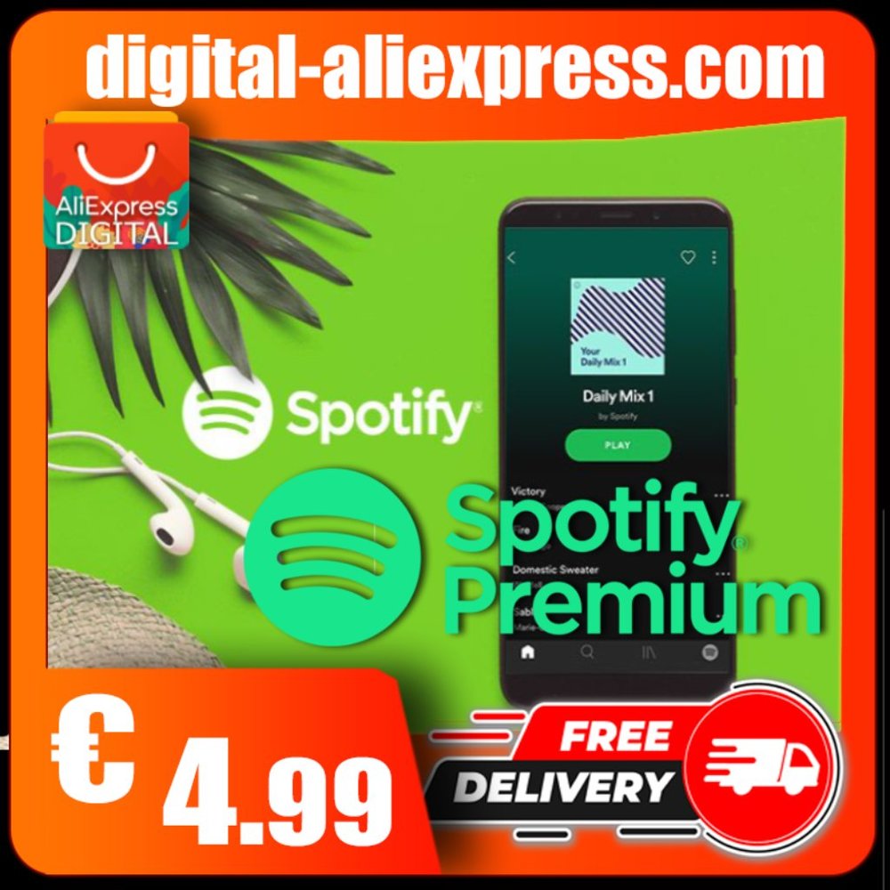 New Spotify® Premium Music Player No ads+Warranty Global Works on  Android IOS